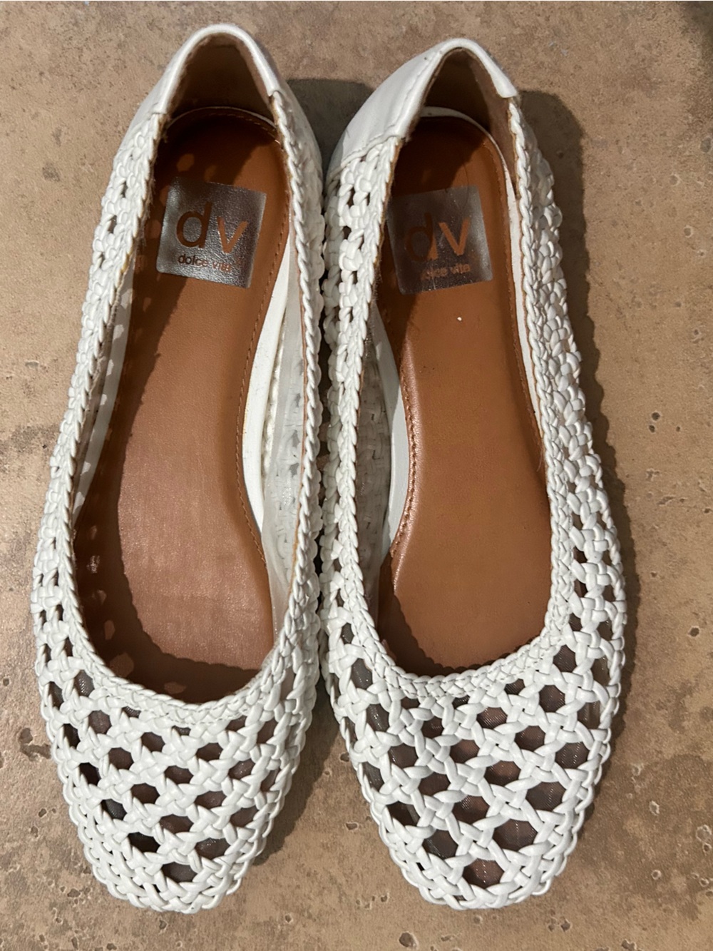DV by Dolce Vita White Woven Slip-On Ballet Flats